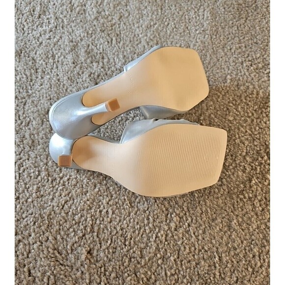 Marc Fisher Women's Daliot Silver Heeled Sandal Slide Mule Size 6.5 NEW $85 - Picture 7 of 7